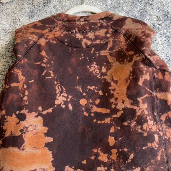 Reverse Tie Dye Bleach Dye Crewneck Crop Vintage - Picture 13 of 16